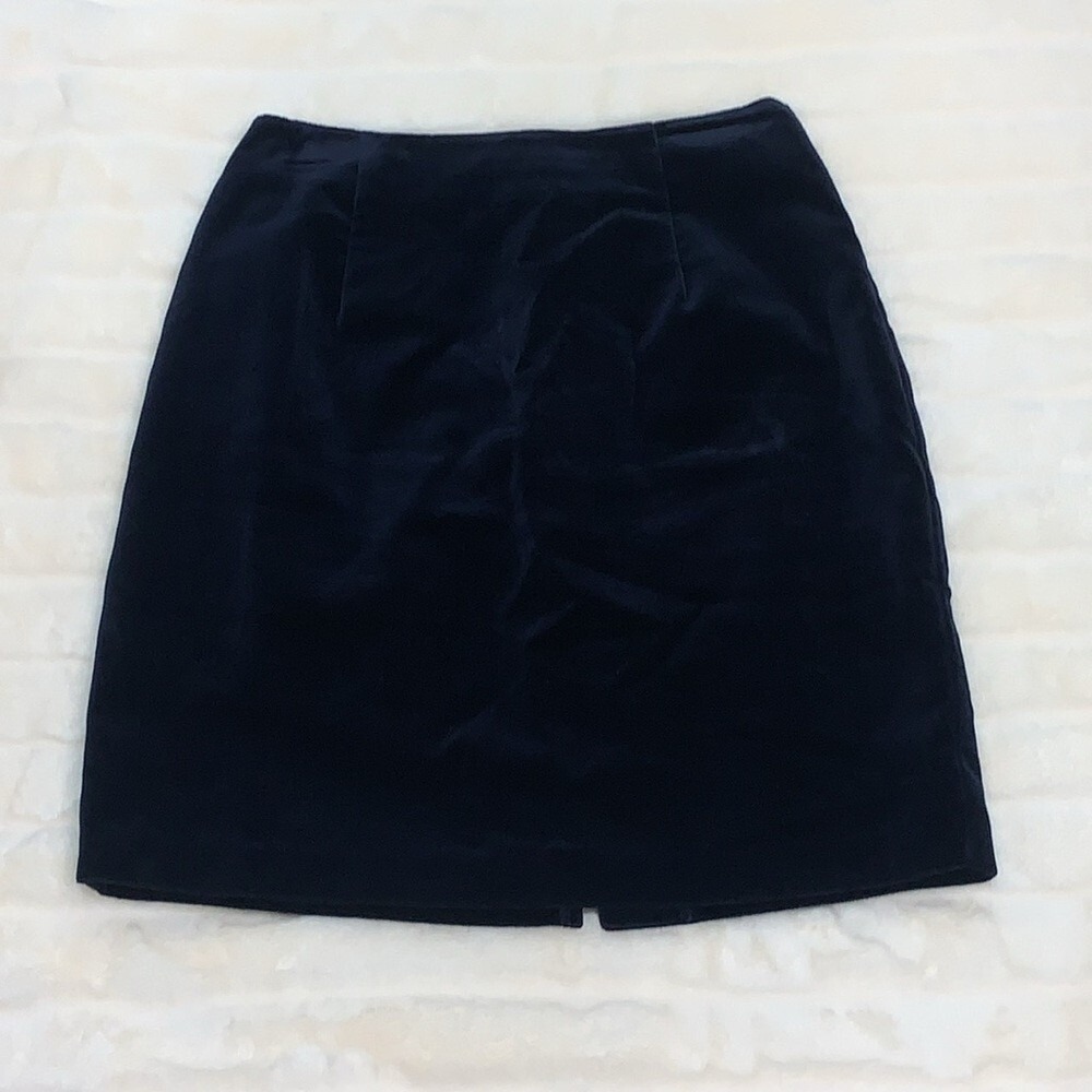 Hugo Buscati Collection Navy Blue Cotton Velvet Mini Skirt Size 4 Made in USA